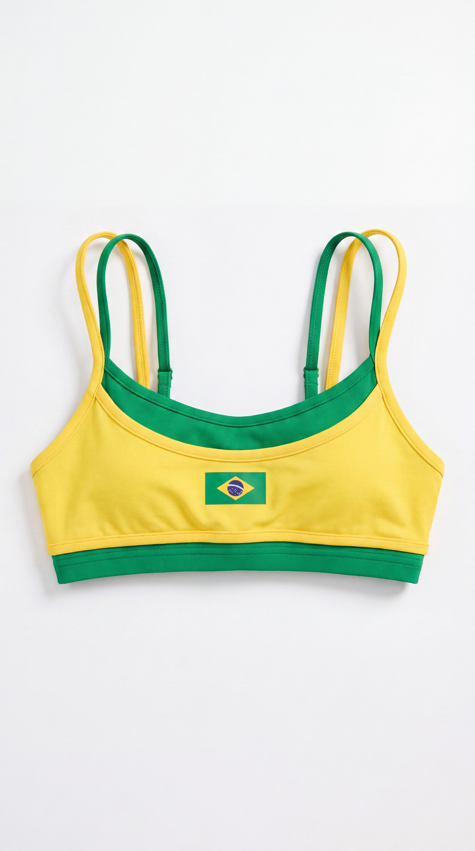 Brazil flag 2 layer crop tank top