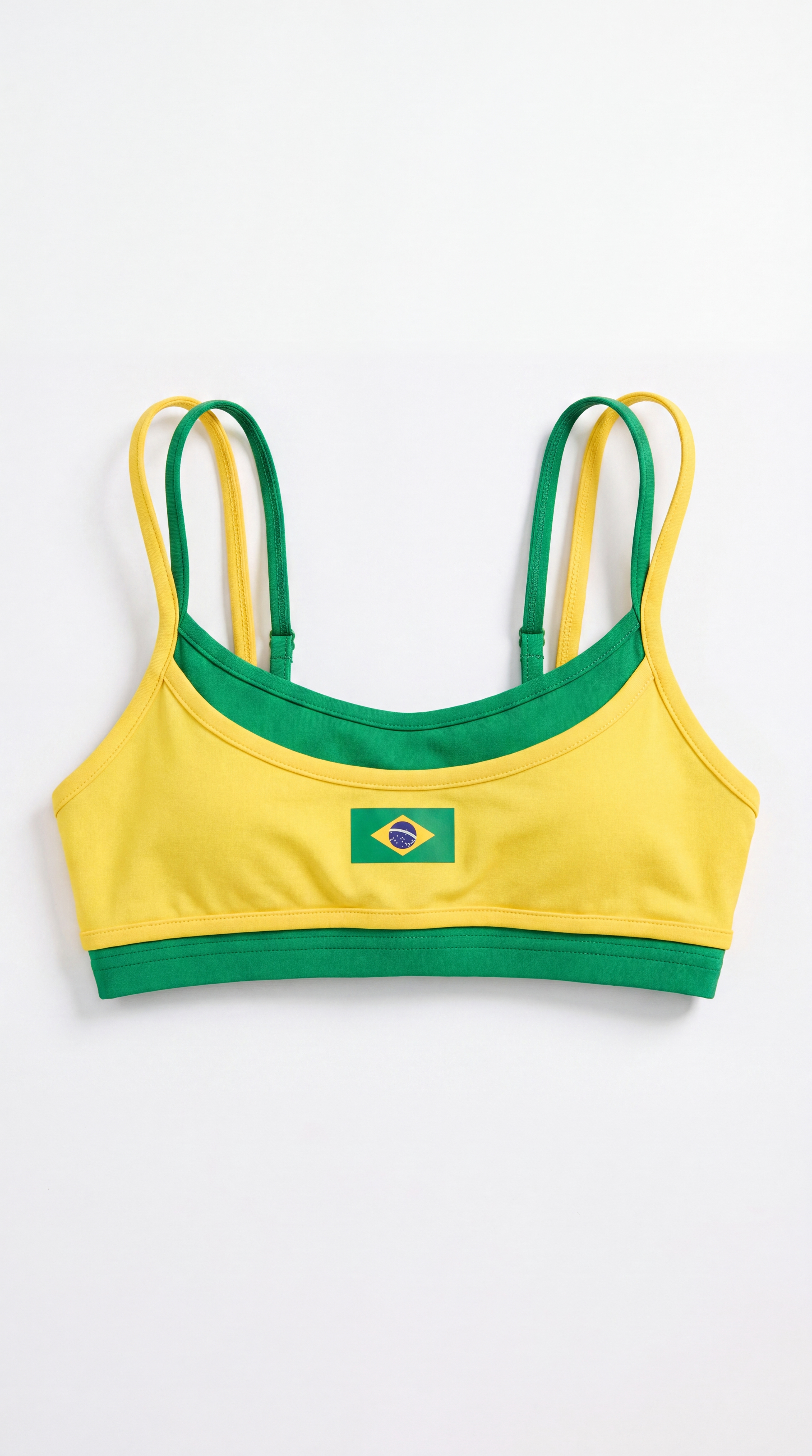 Brazil flag 2 layer crop tank top