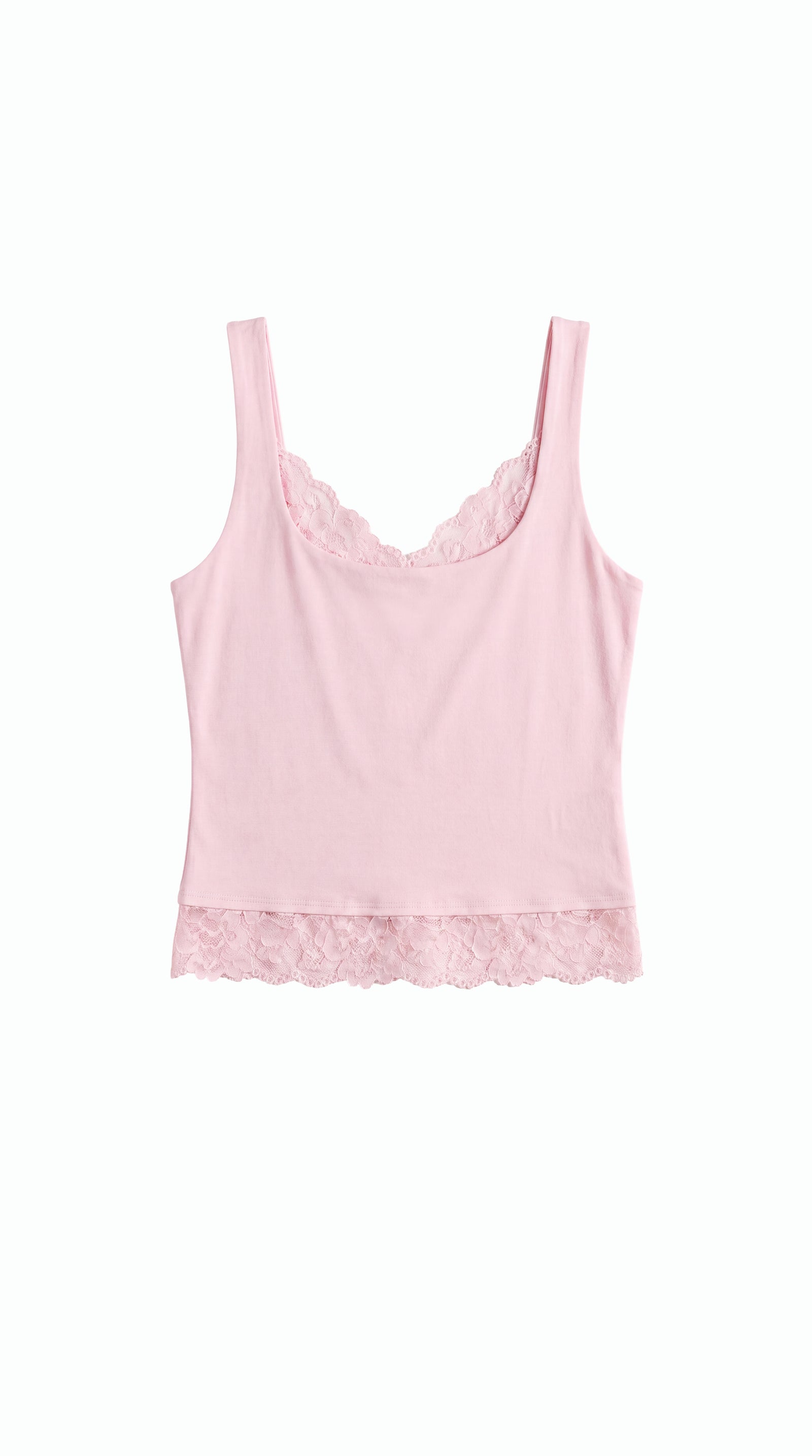 Lace Trim Slim Fit Tank Top