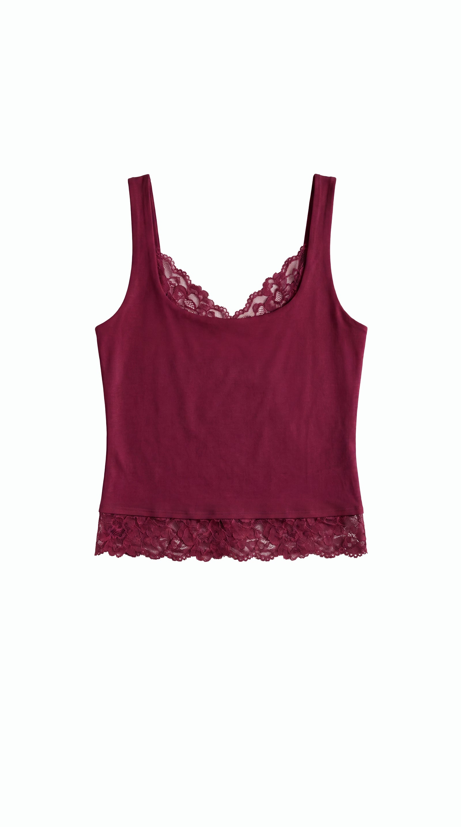 Lace Trim Slim Fit Tank Top