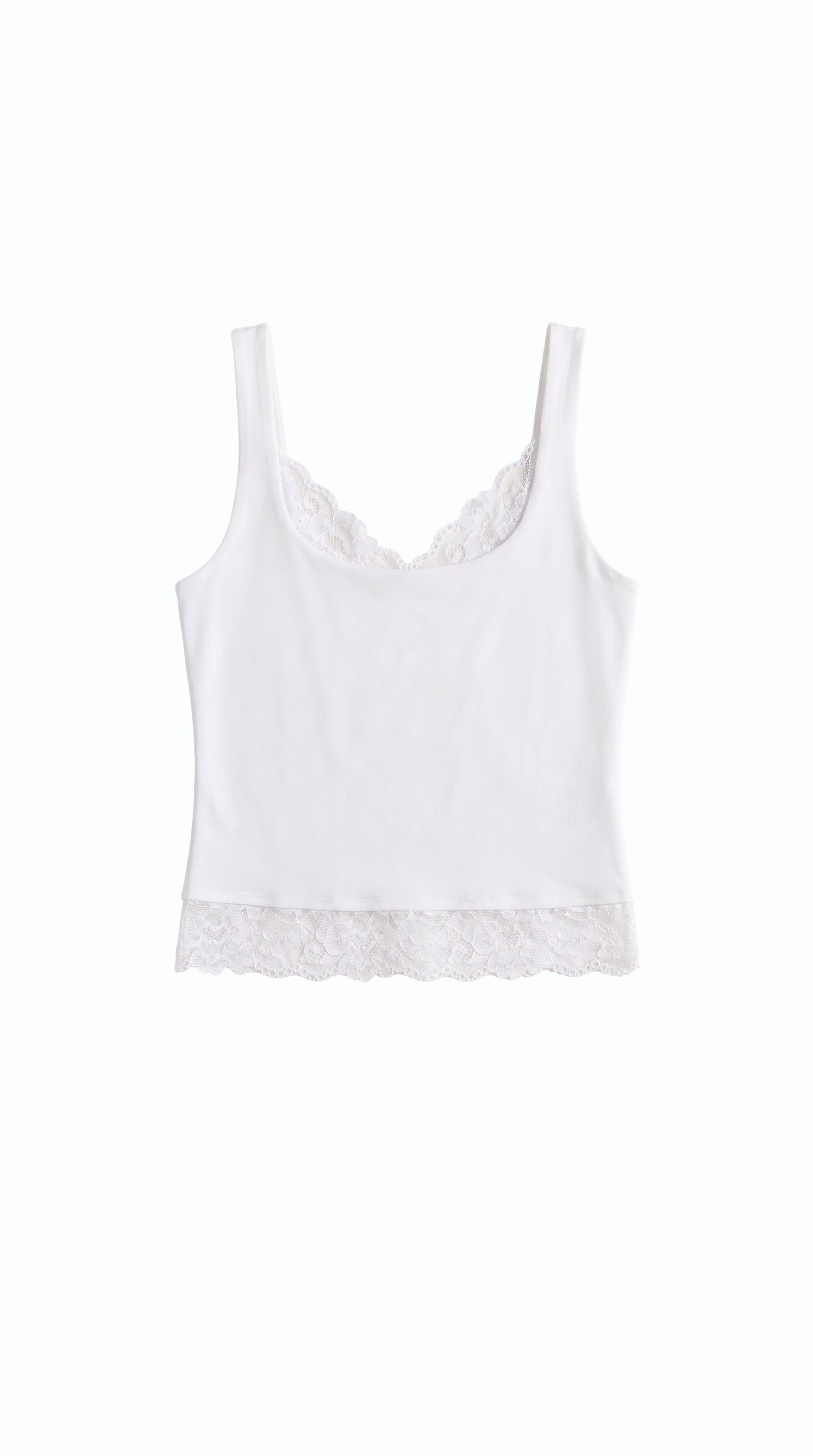 Lace Trim Slim Fit Tank Top