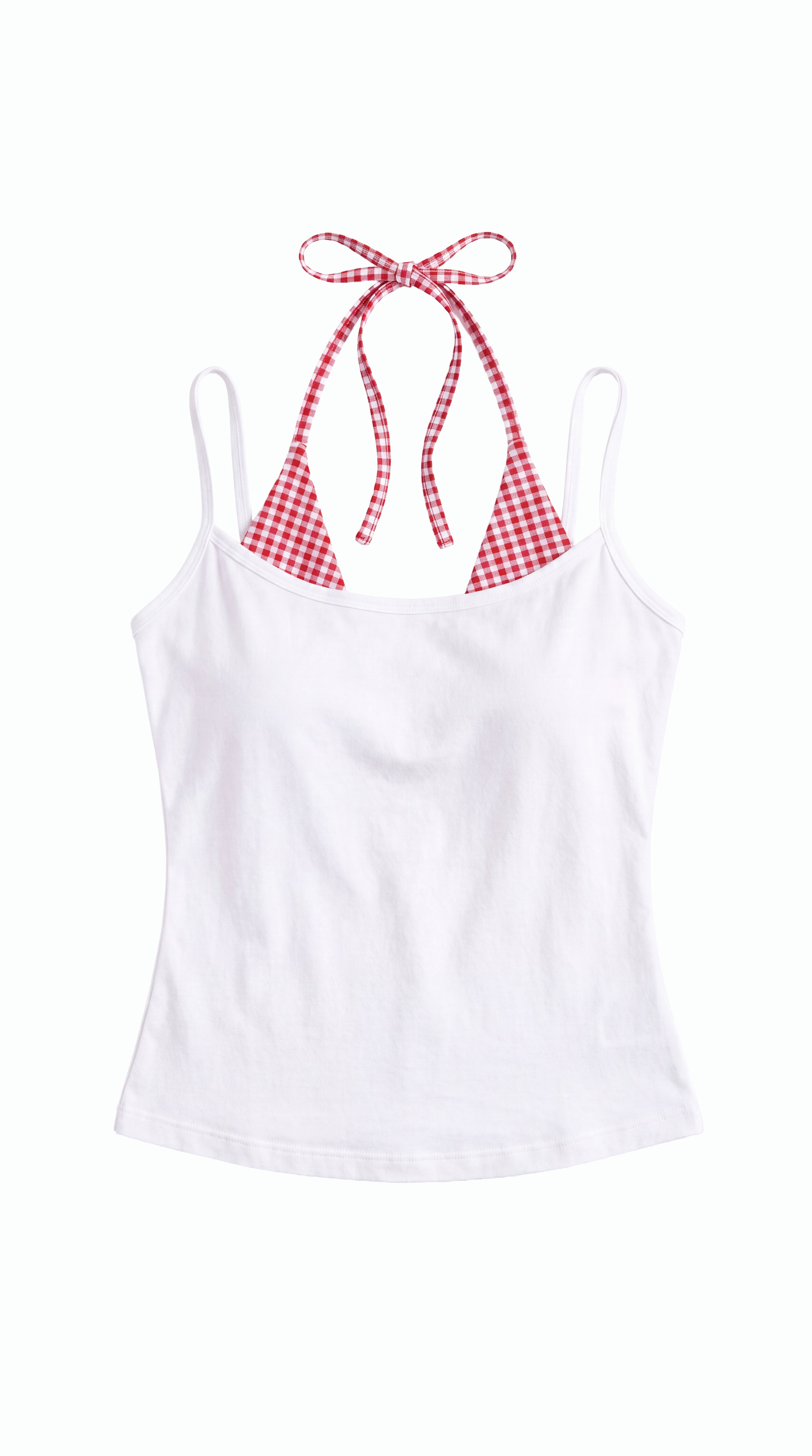 Gingham Halter Layered Cami Top